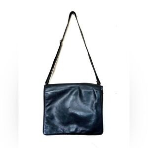 Vintage WILSON LEATHER Crossbody SUITCASE BRIEFCASE Bag Black